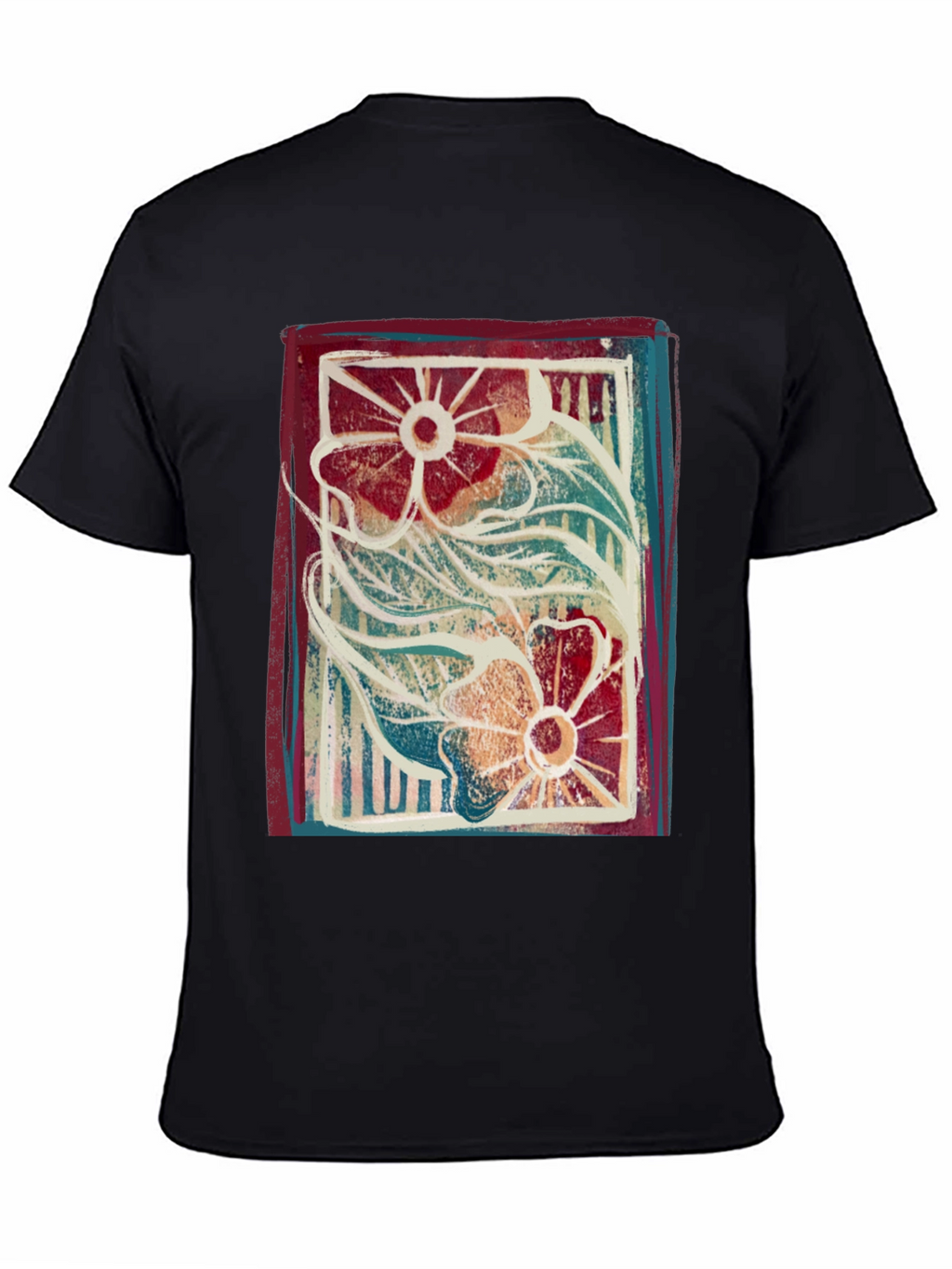 Floral Print Graphic Tee - Artistic Comfort