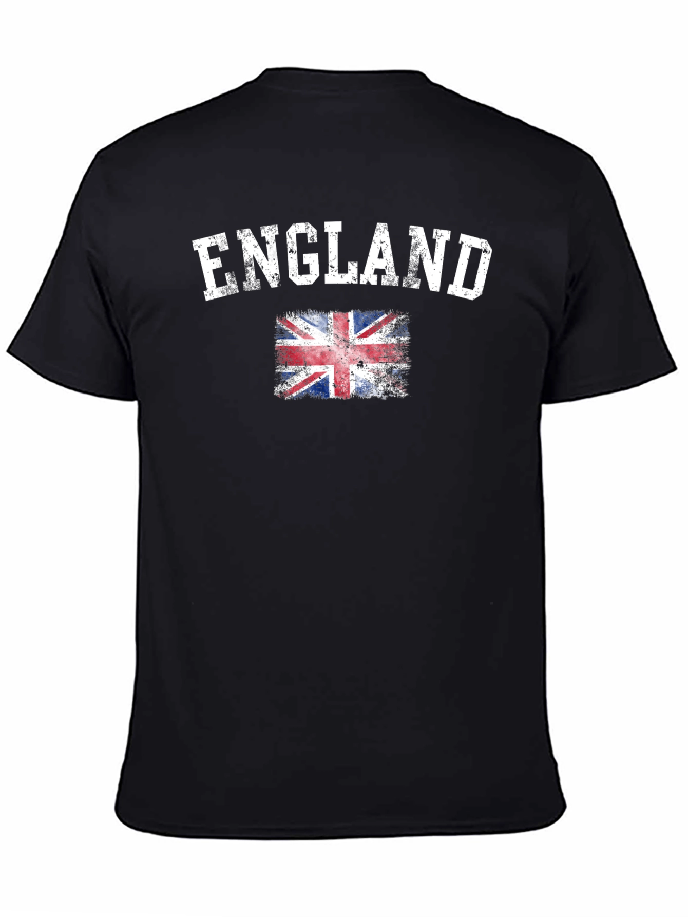 England Flag Graphic Tee - Black Cotton T-Shirt