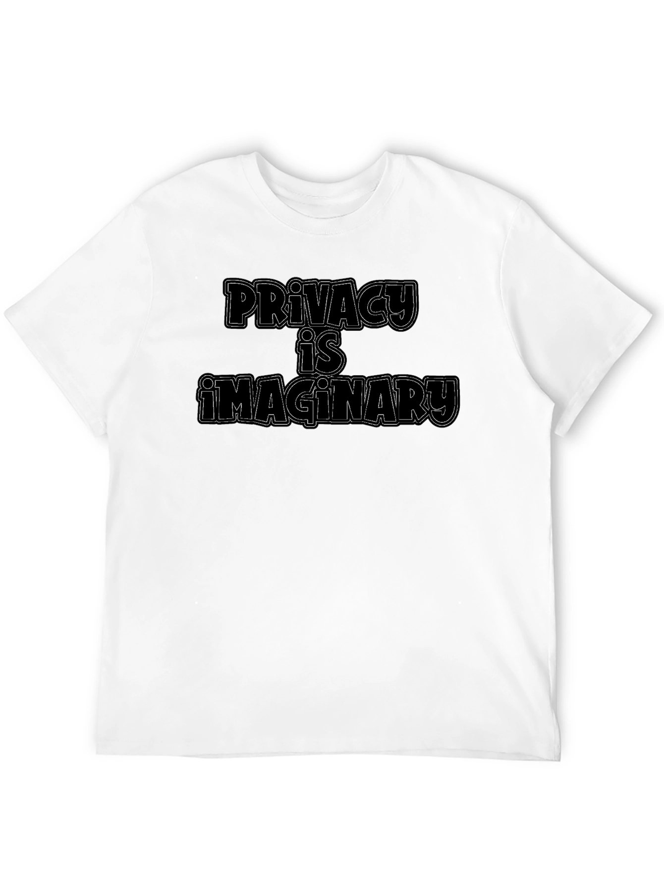 Privacy is Imaginary Graphic Tee - Black Cotton T-Shirt
