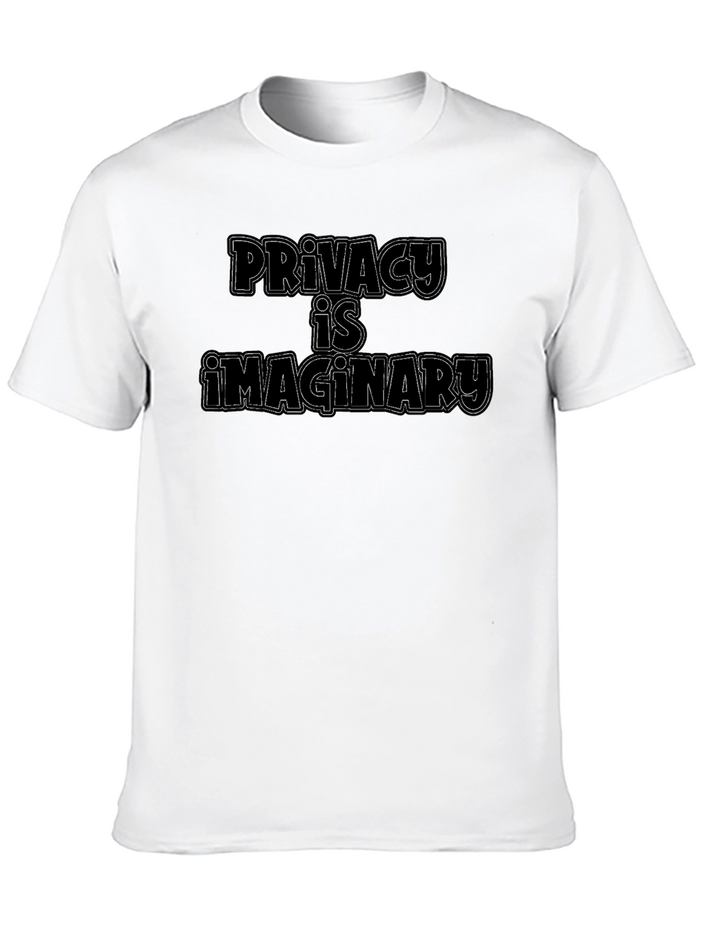 Privacy is Imaginary Graphic Tee - Black Cotton T-Shirt