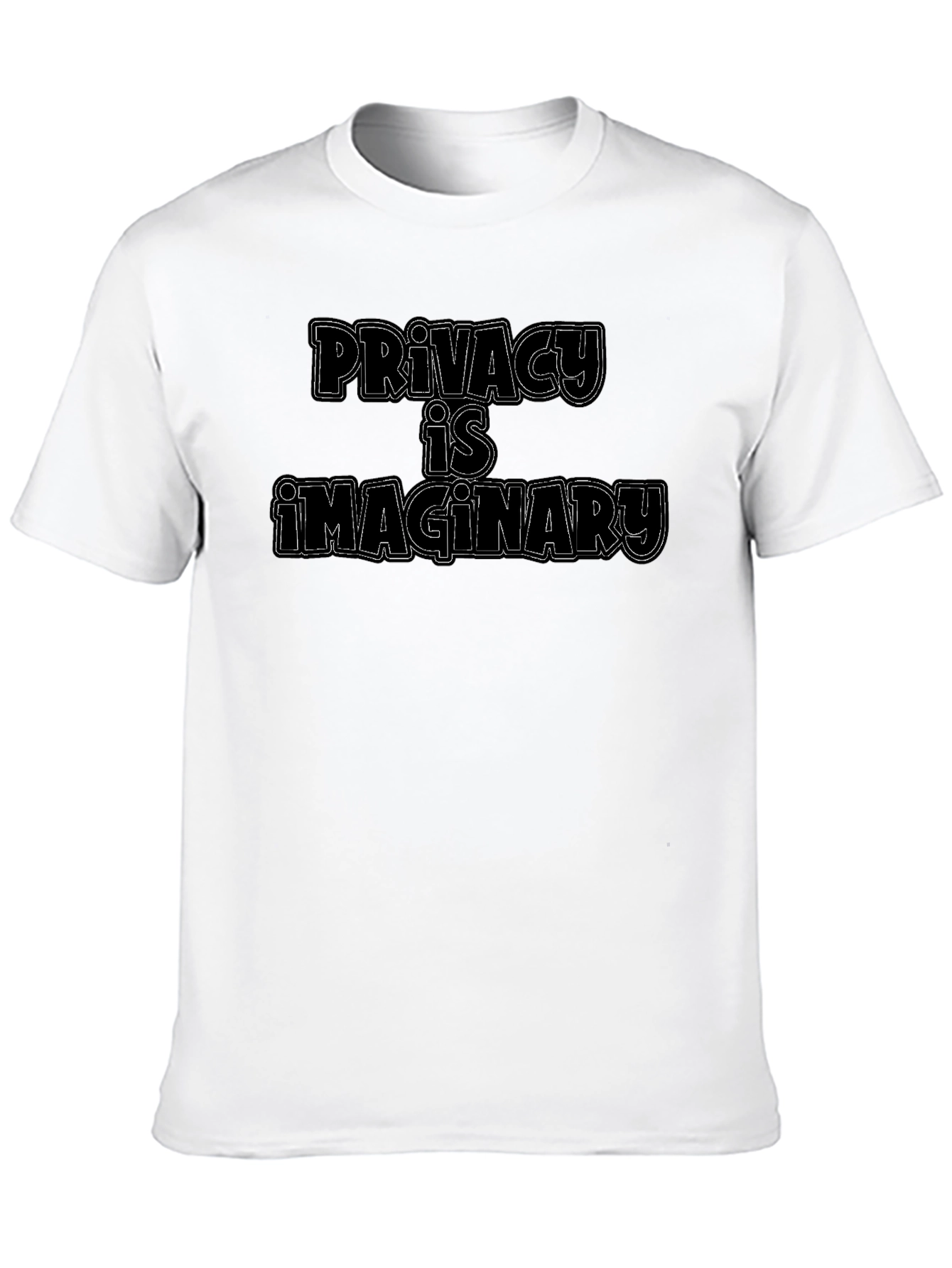 Privacy is Imaginary Graphic Tee - Black Cotton T-Shirt
