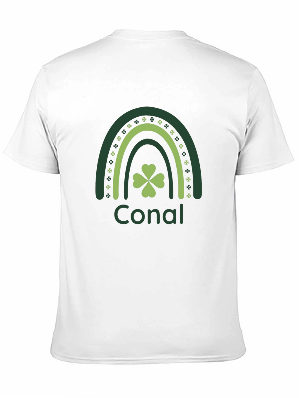 St. Patricks Day Conal Rainbow Clover Black T-Shirt