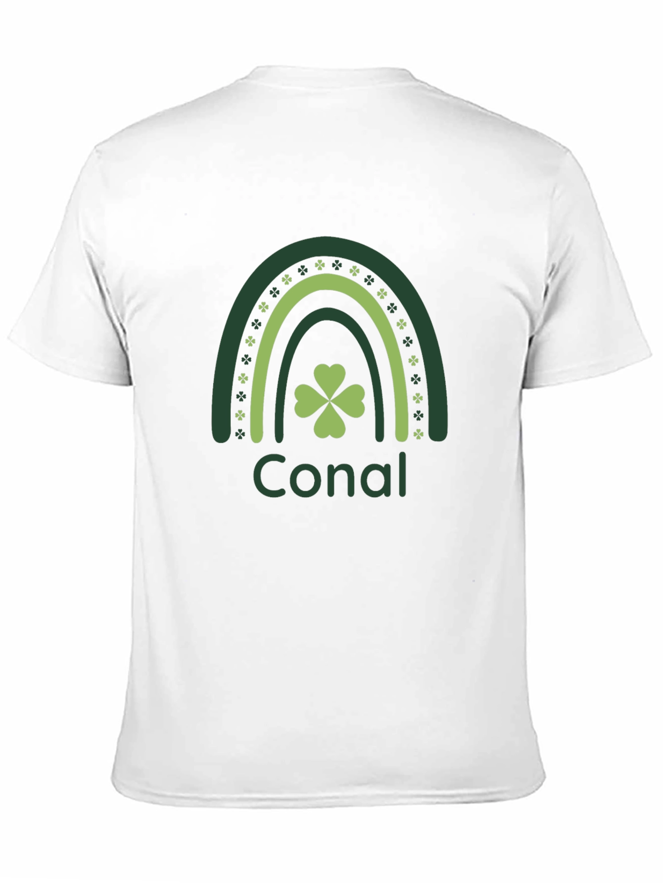 St. Patricks Day Conal Rainbow Clover Black T-Shirt