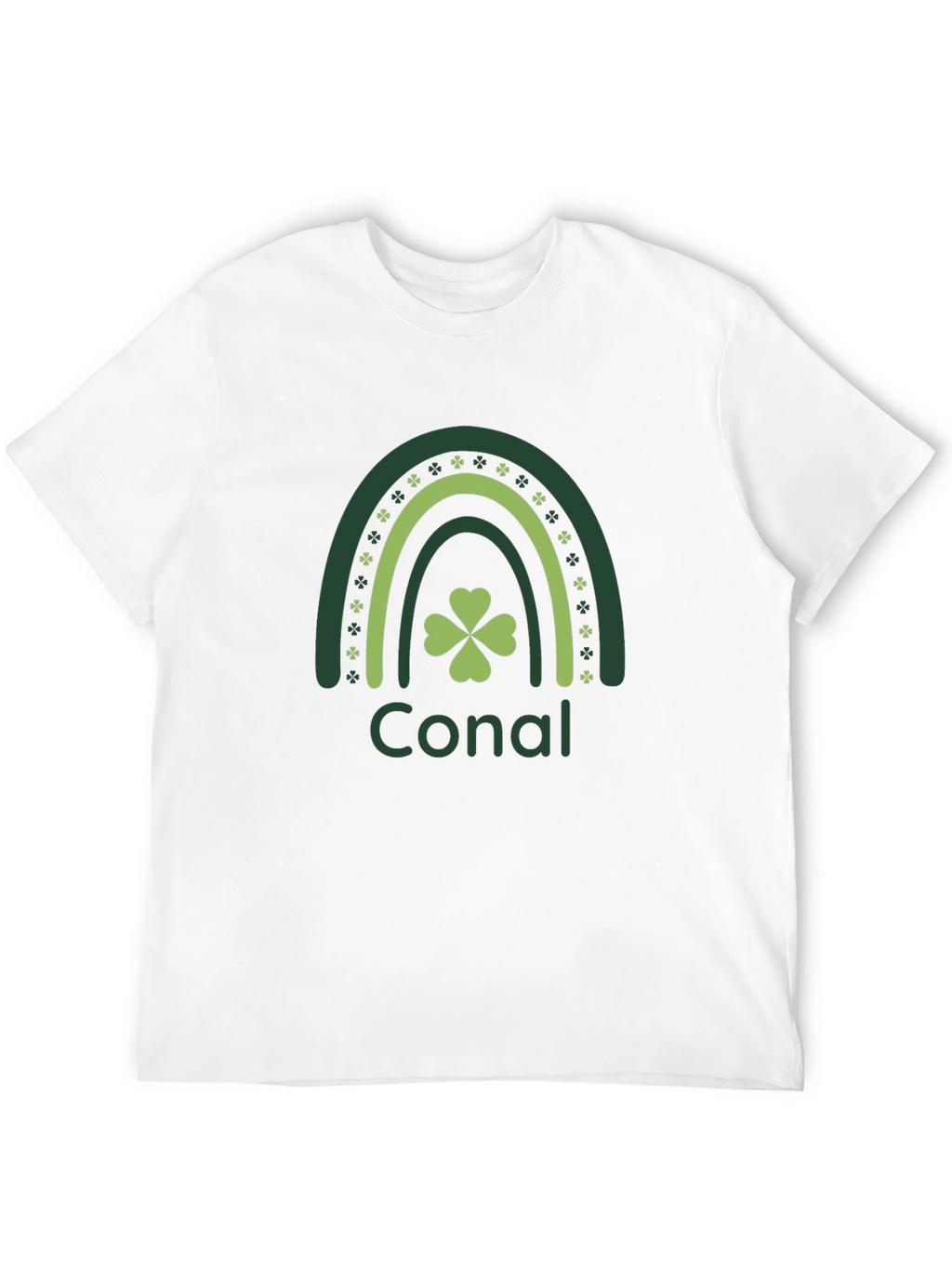 St. Patricks Day Conal Rainbow Clover Black T-Shirt