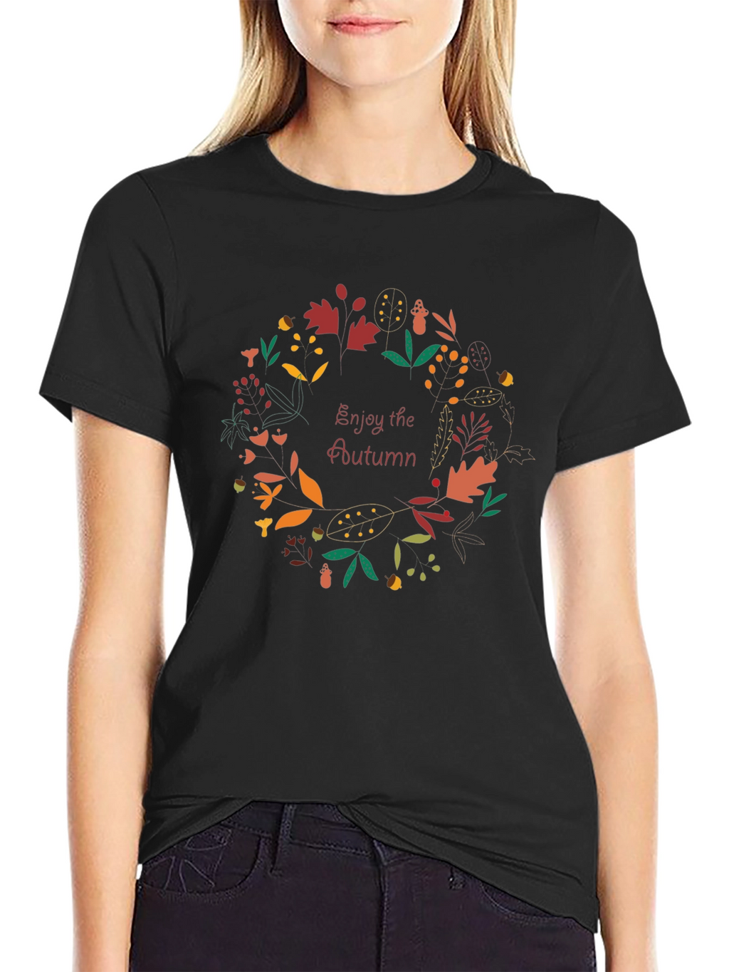Autumn Wreath T-Shirt - Enjoy the Season