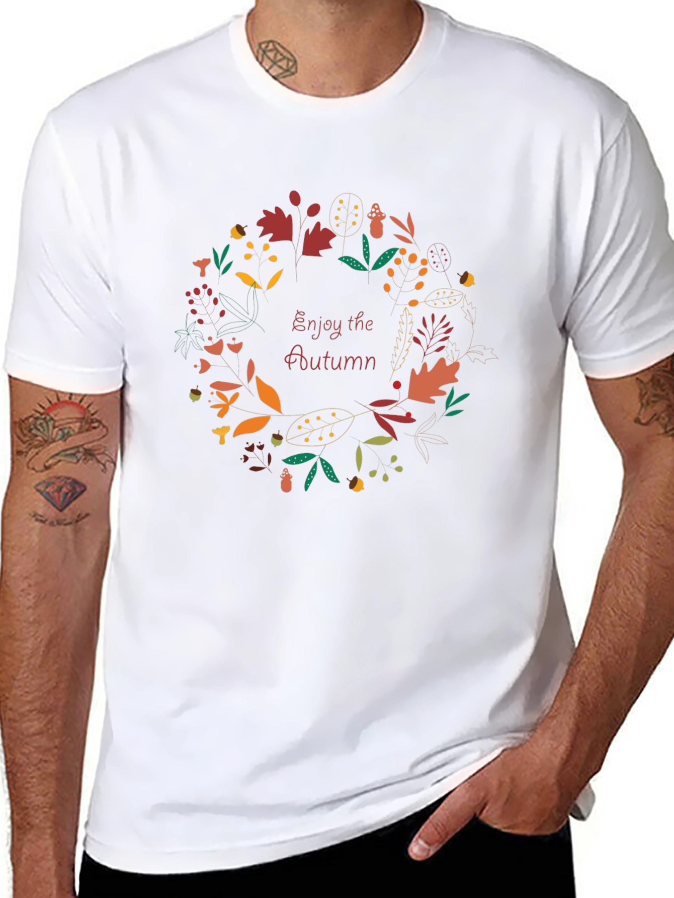 Autumn Wreath T-Shirt - Enjoy the Season