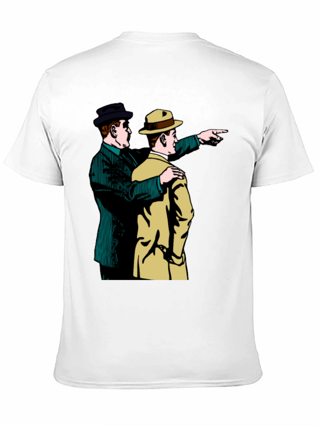 Retro Detective Graphic Tee - Pointing Duo