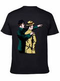 Retro Detective Graphic Tee - Pointing Duo
