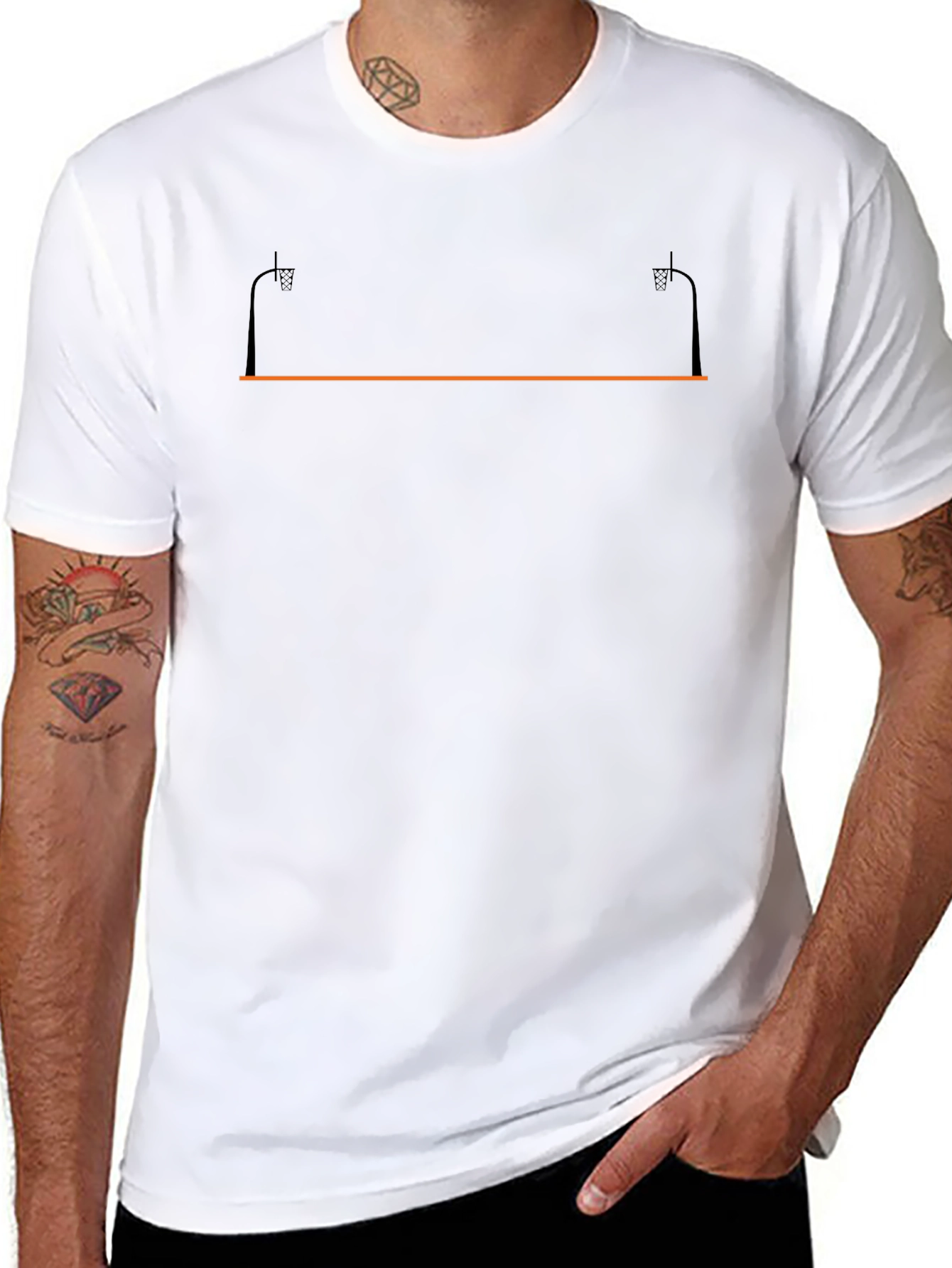 Basketball Court T-Shirt - Black Graphic Tee