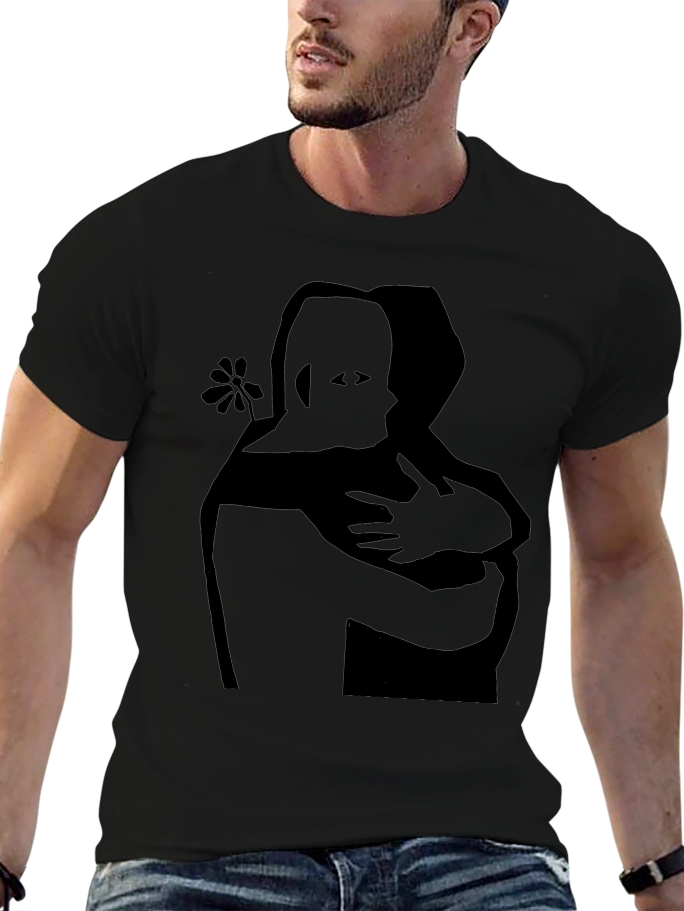 Embrace Graphic Tee - Black Cotton Comfort Fit