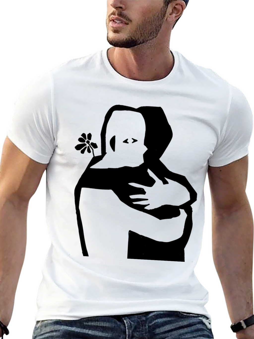 Embrace Graphic Tee - Black Cotton Comfort Fit
