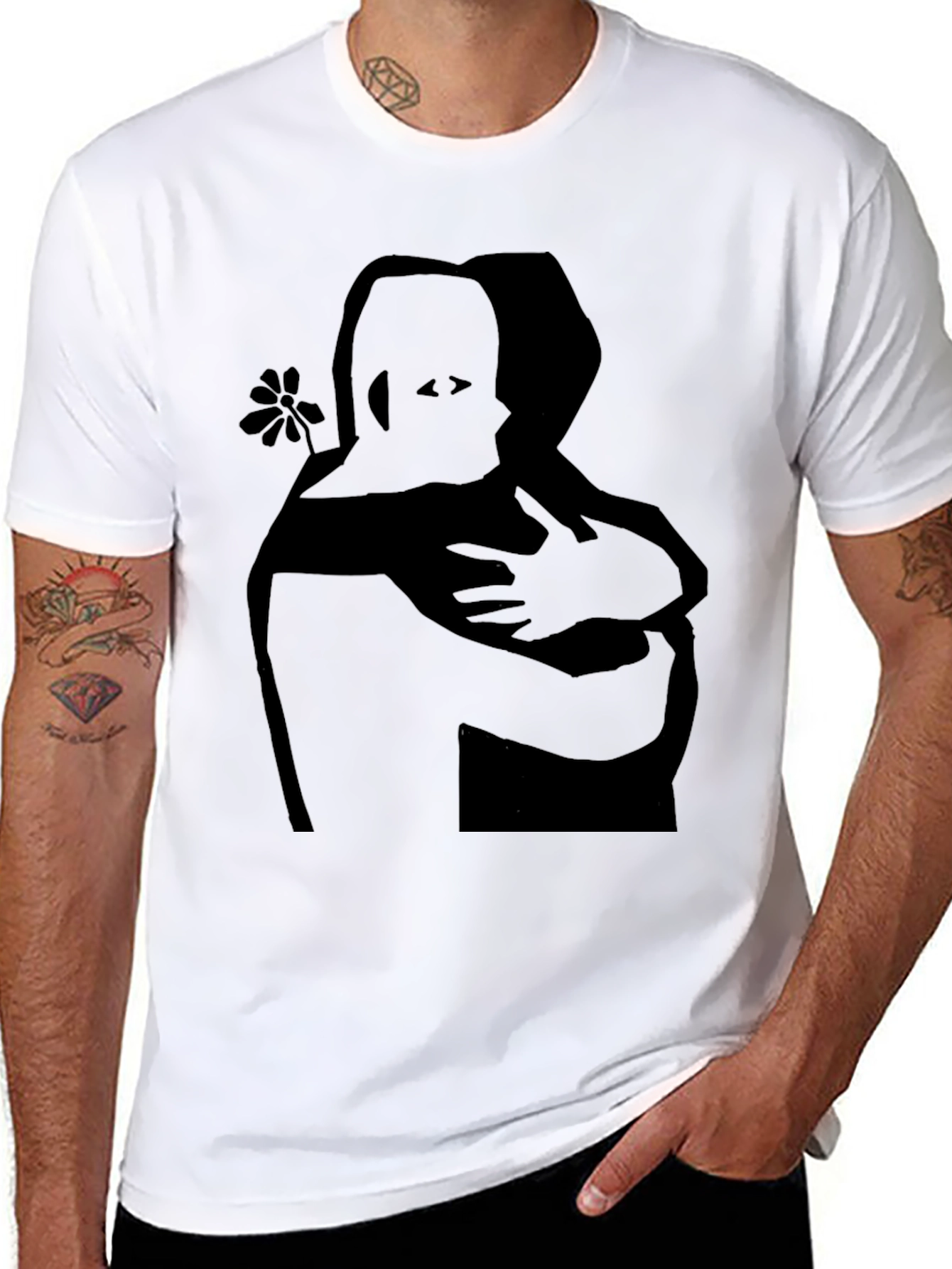 Embrace Graphic Tee - Black Cotton Comfort Fit