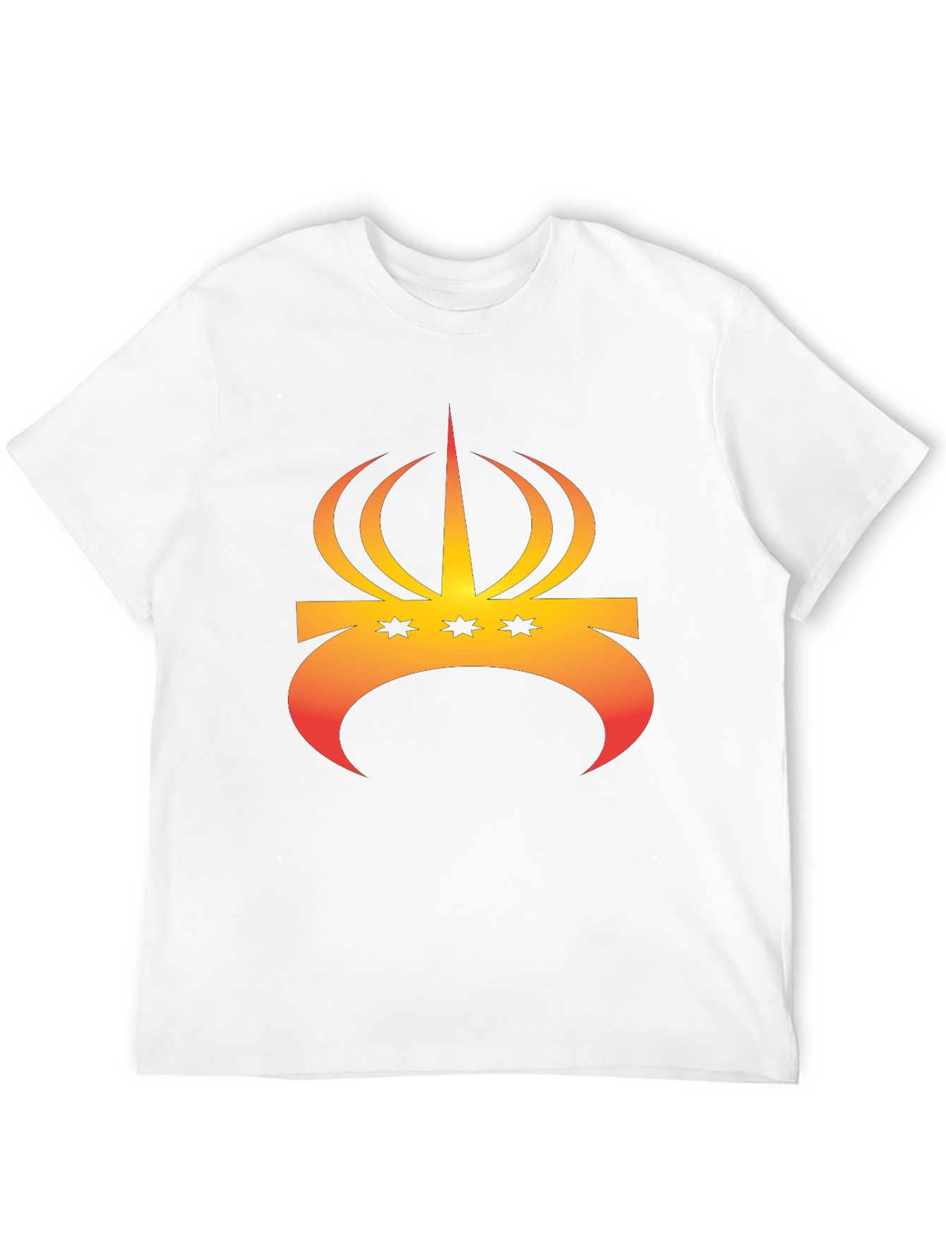 Crown and Stars Graphic Tee - Trendy Black T-Shirt