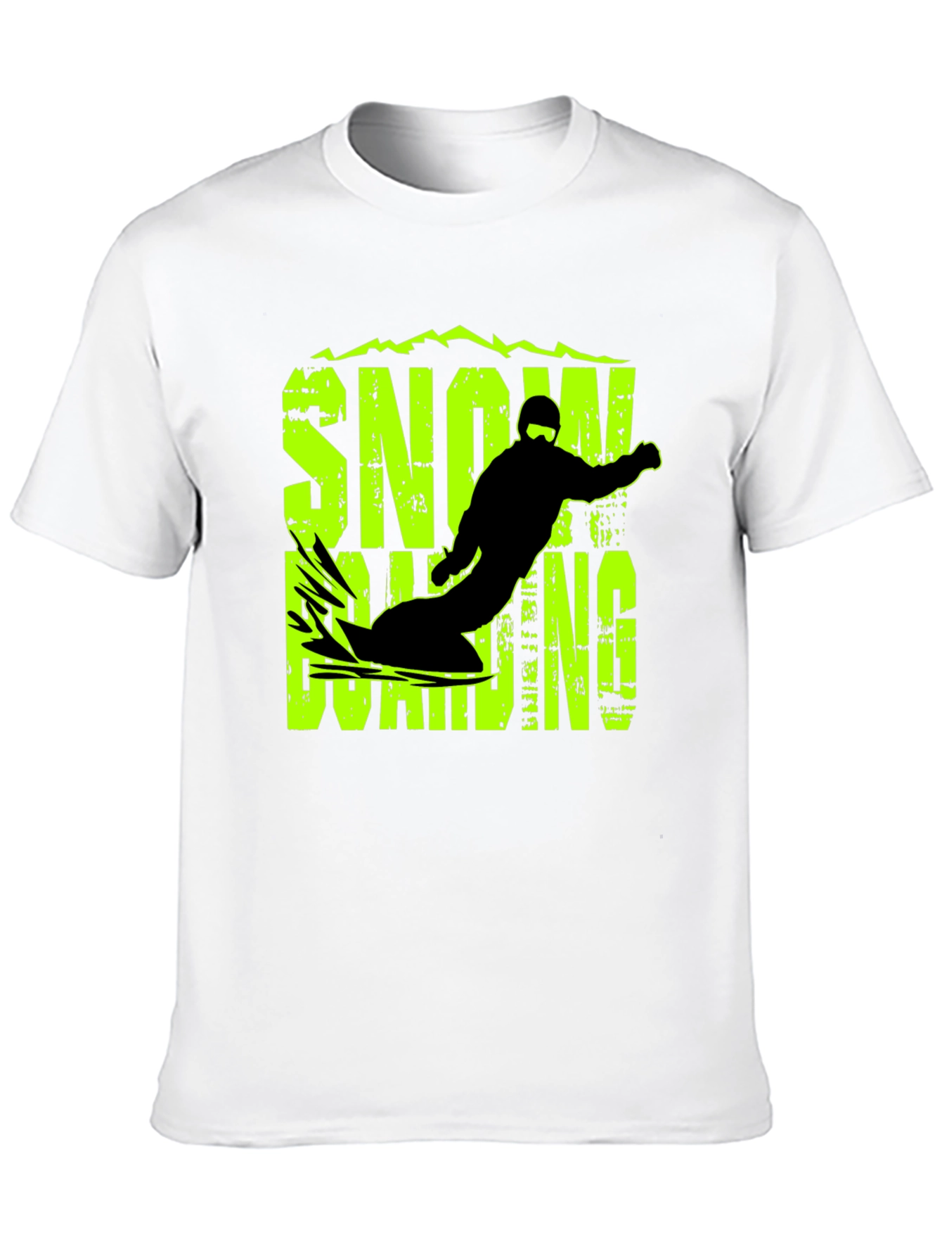 Snowboarding Graphic Print Black T-Shirt