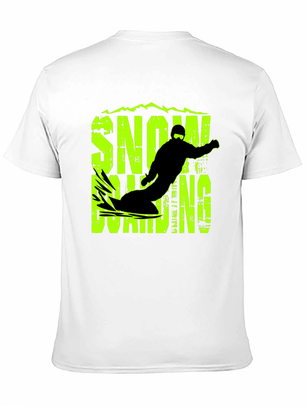 Snowboarding Graphic Print Black T-Shirt