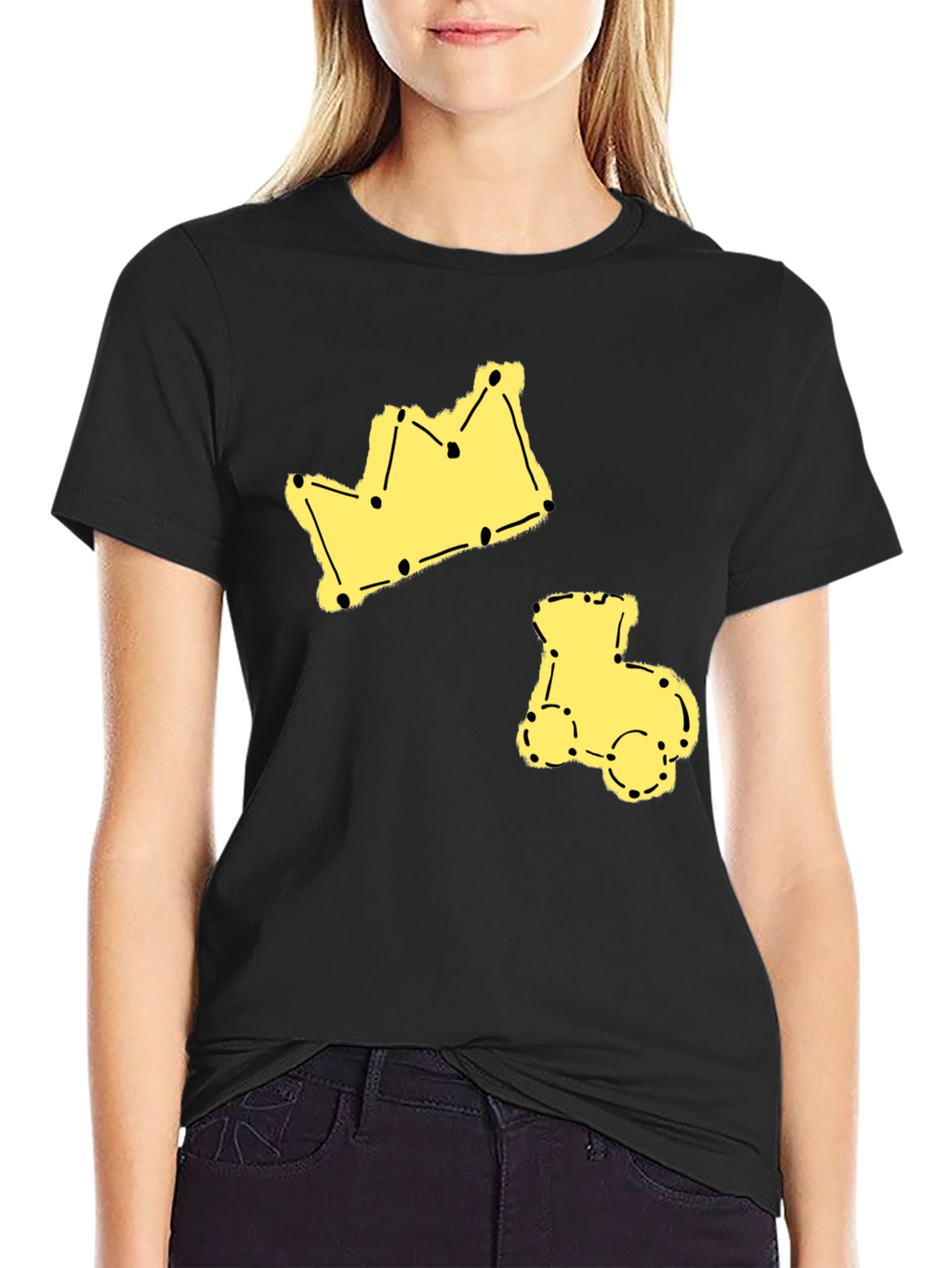 Crown & Train Tee - Fun Graphic Print T-Shirt