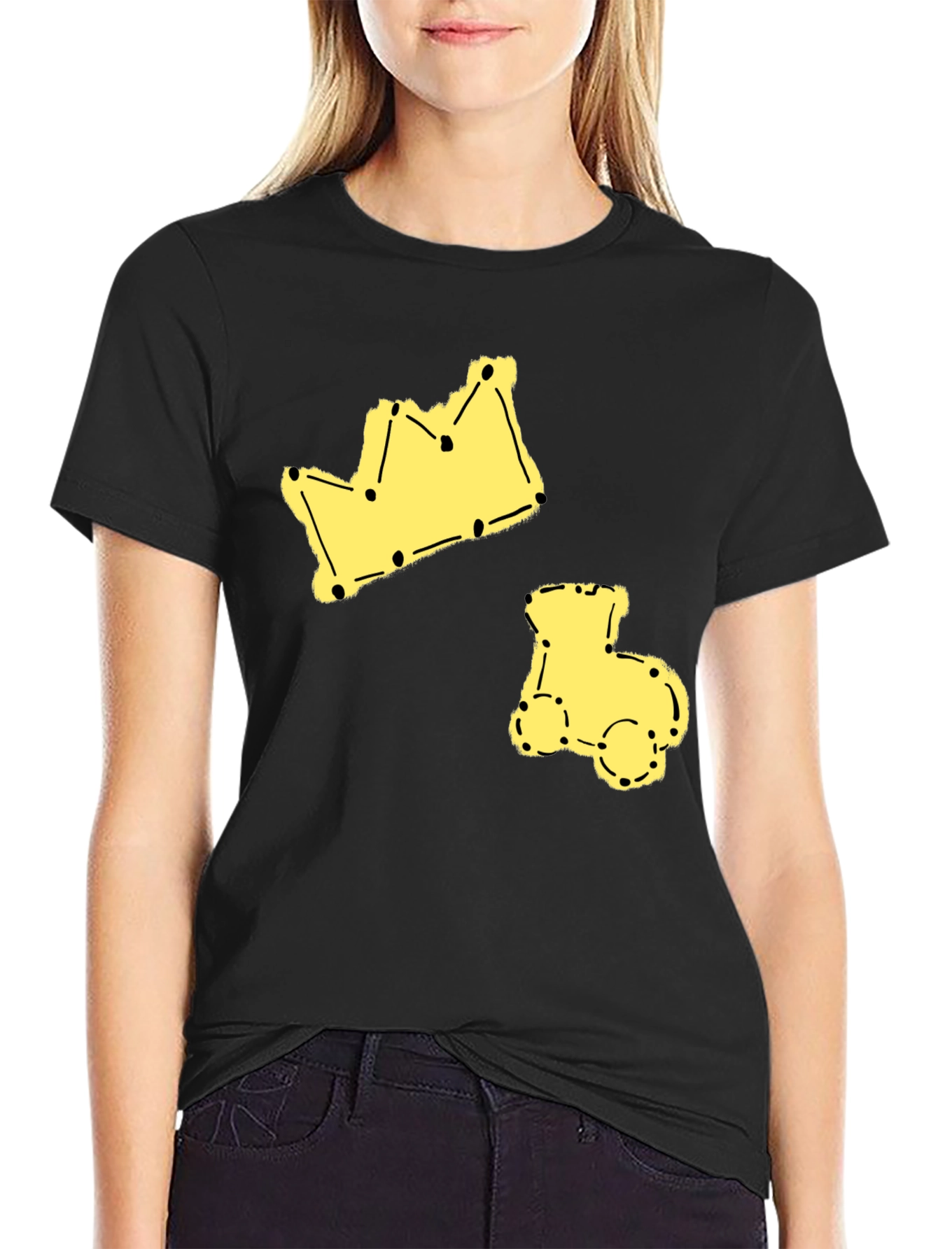 Crown & Train Tee - Fun Graphic Print T-Shirt