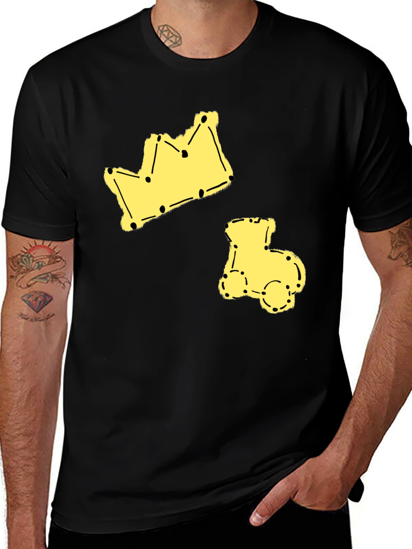 Crown & Train Tee - Fun Graphic Print T-Shirt