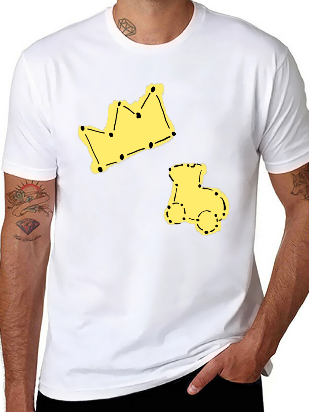 Crown & Train Tee - Fun Graphic Print T-Shirt