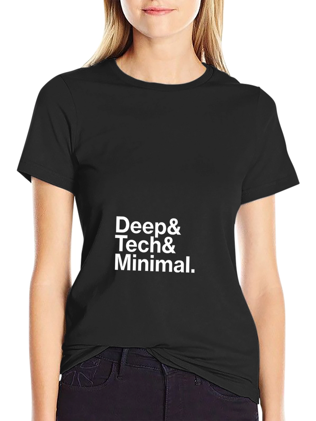 Deep Tech & Minimal Black T-Shirt