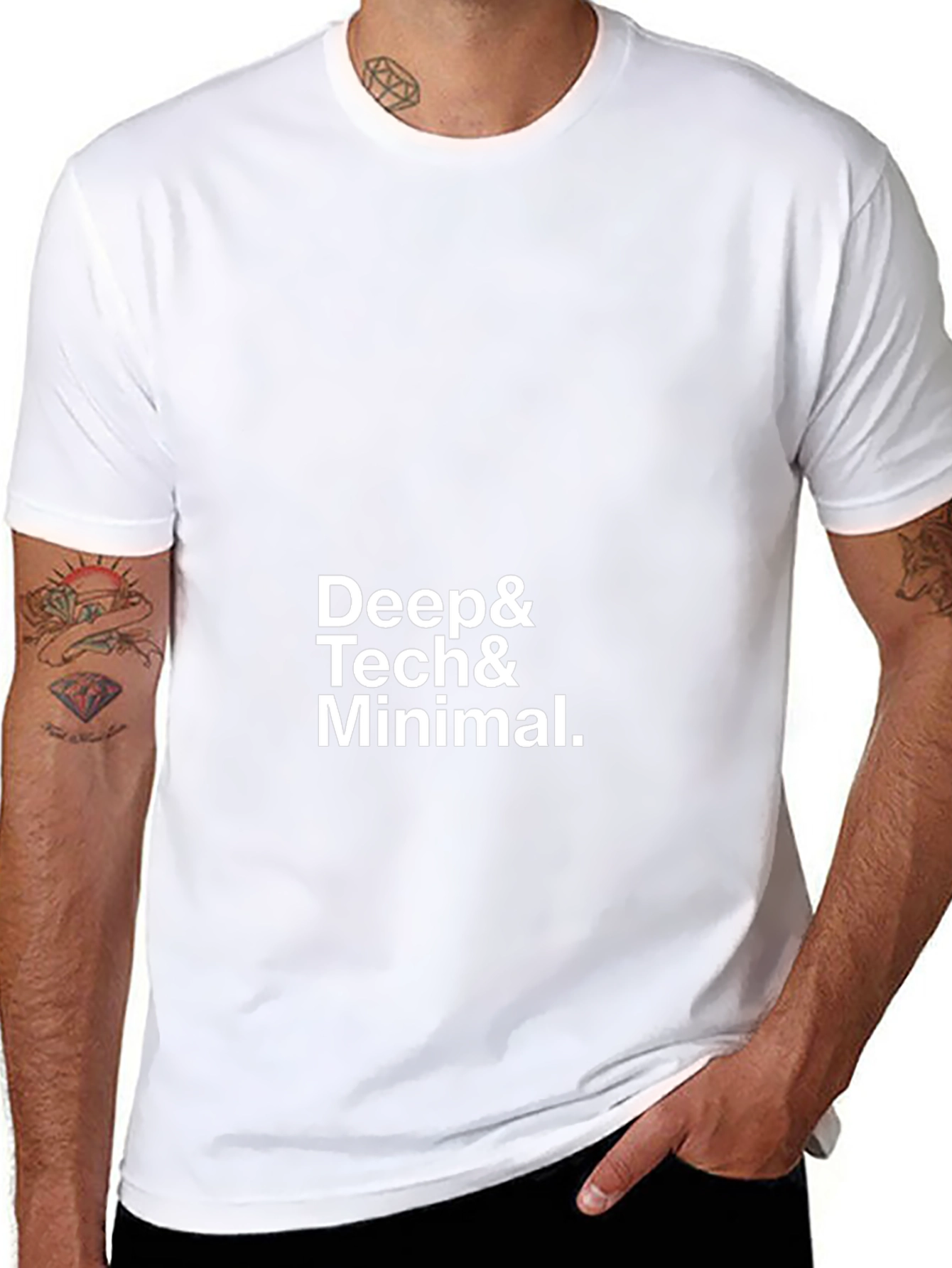 Deep Tech & Minimal Black T-Shirt