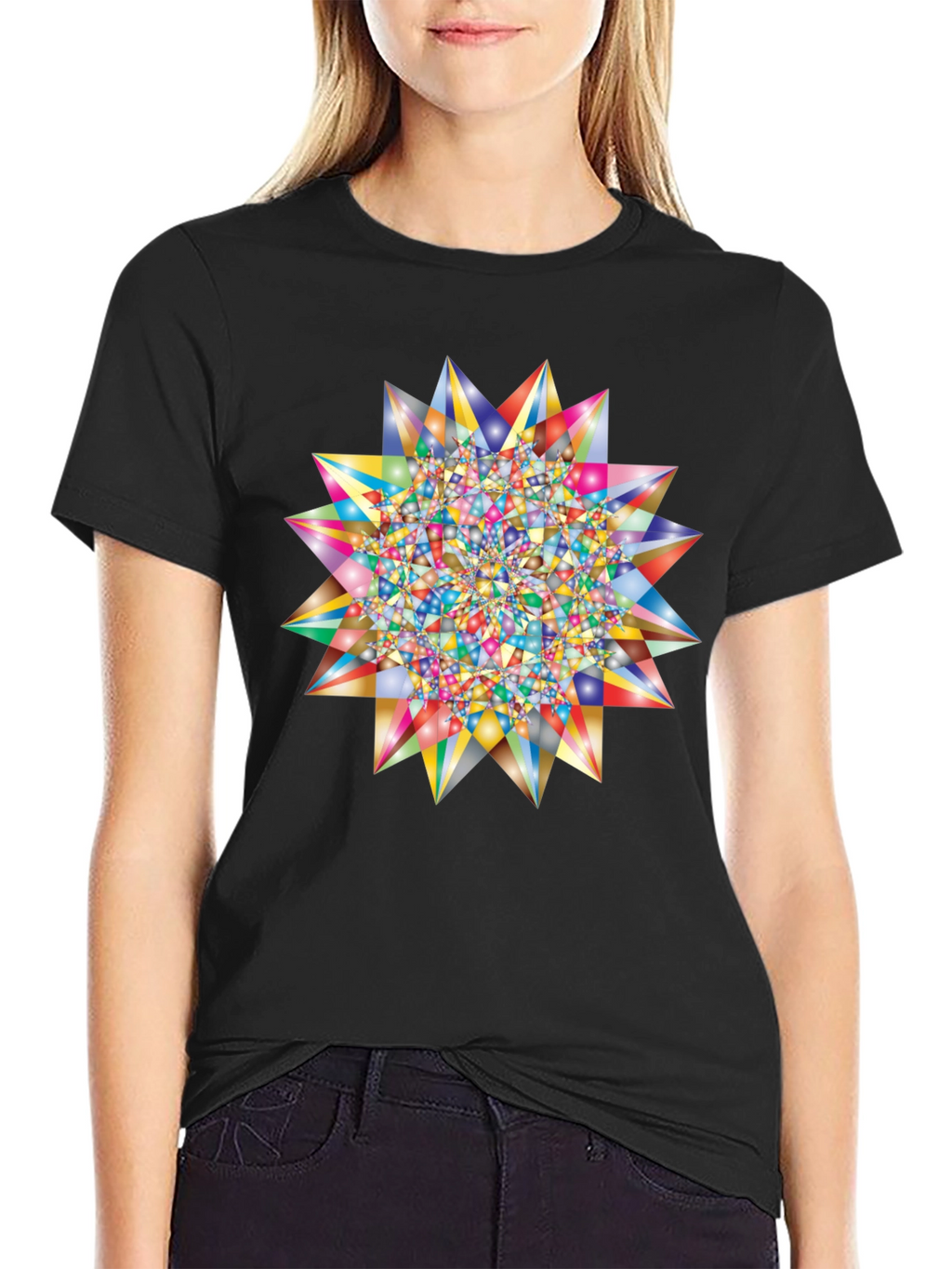 Geometric Starburst Graphic T-Shirt