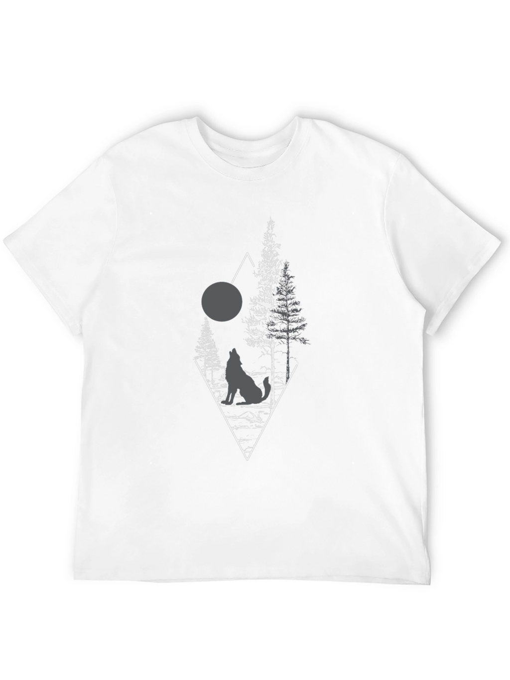 Wolf Moon Forest Graphic Tee - Black