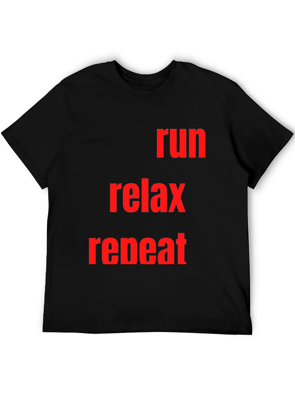 Run Relax Repeat Graphic Tee - Black Cotton T-Shirt