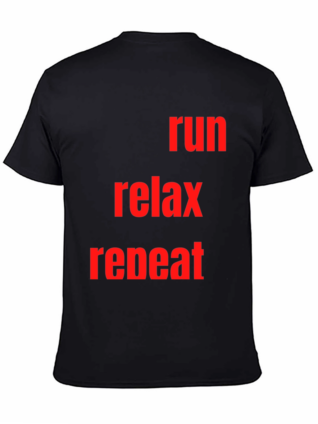 Run Relax Repeat Graphic Tee - Black Cotton T-Shirt