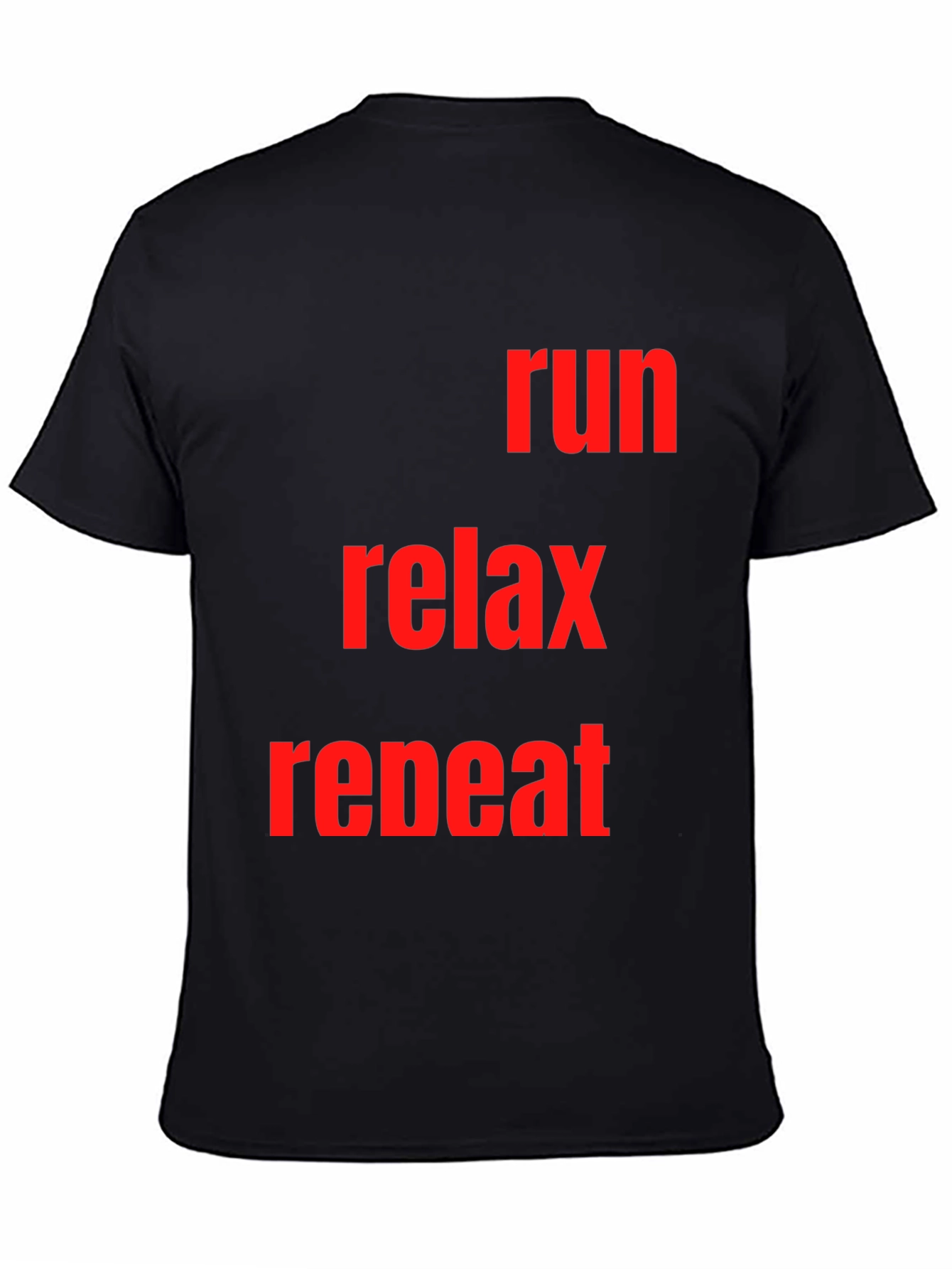 Run Relax Repeat Graphic Tee - Black Cotton T-Shirt