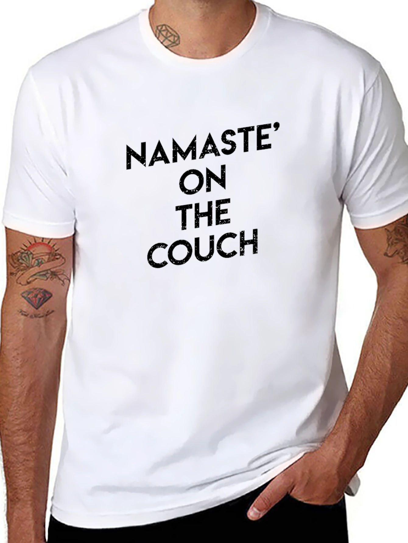 Namaste On The Couch Black Graphic Tee