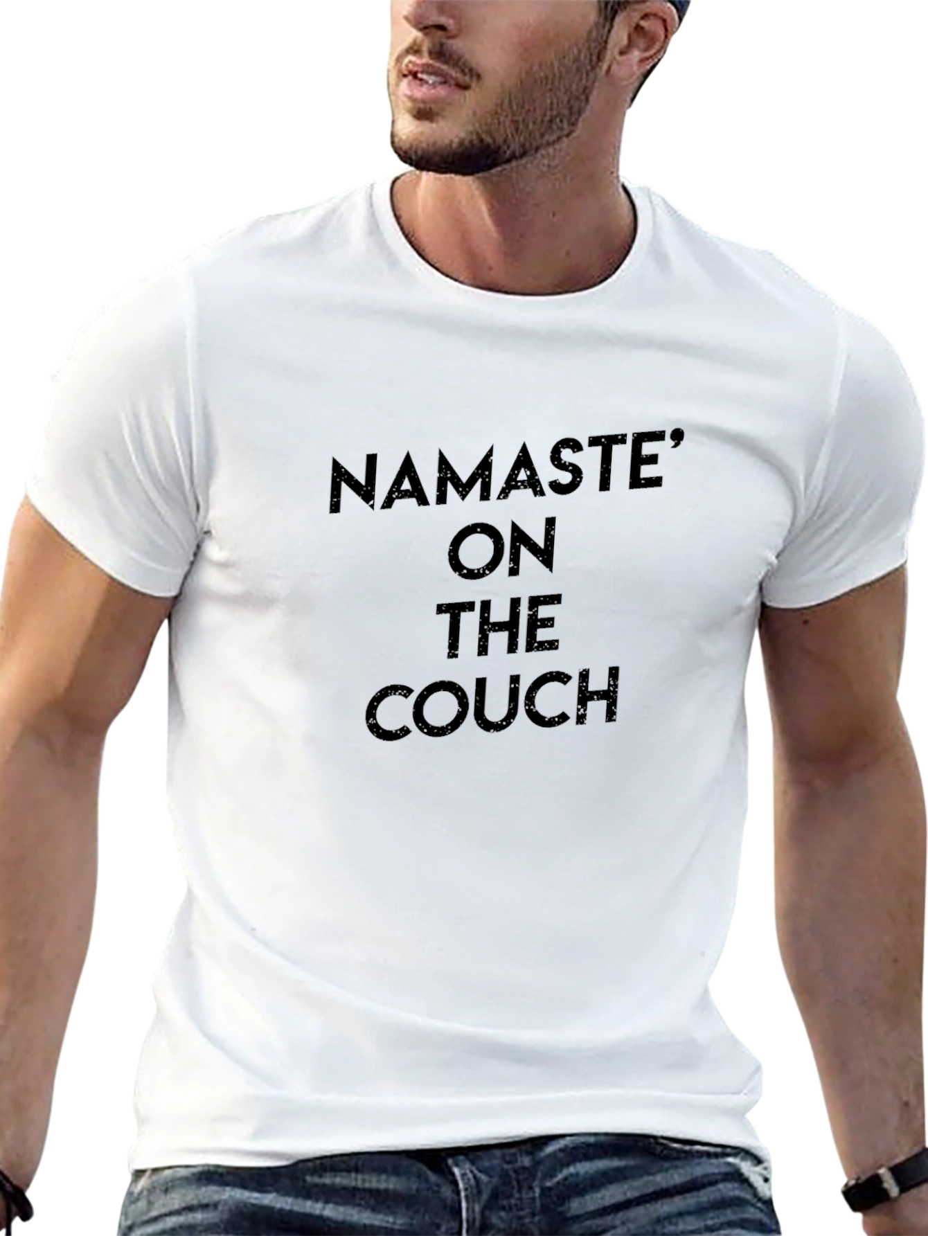 Namaste On The Couch Black Graphic Tee