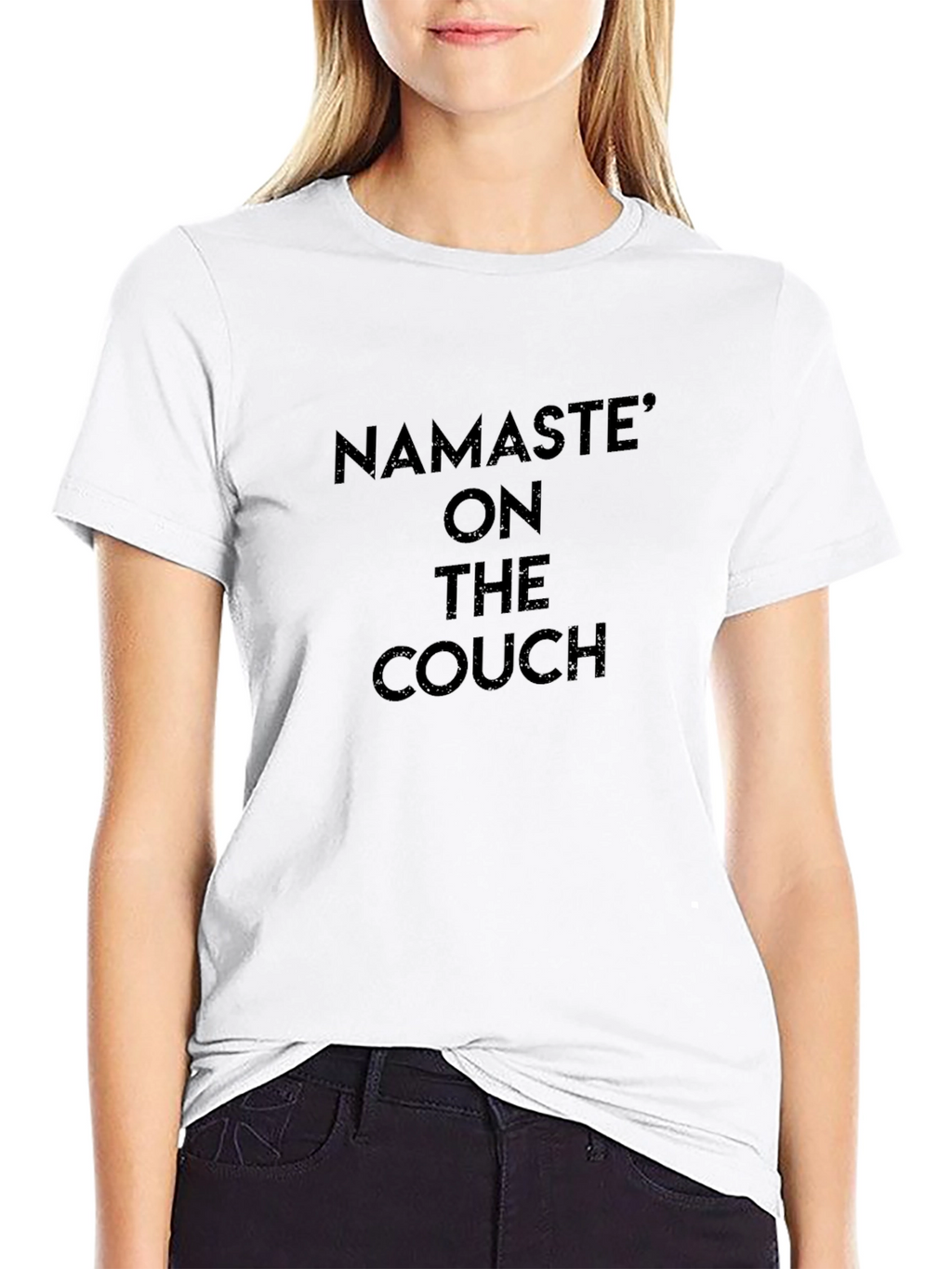 Namaste On The Couch Black Graphic Tee