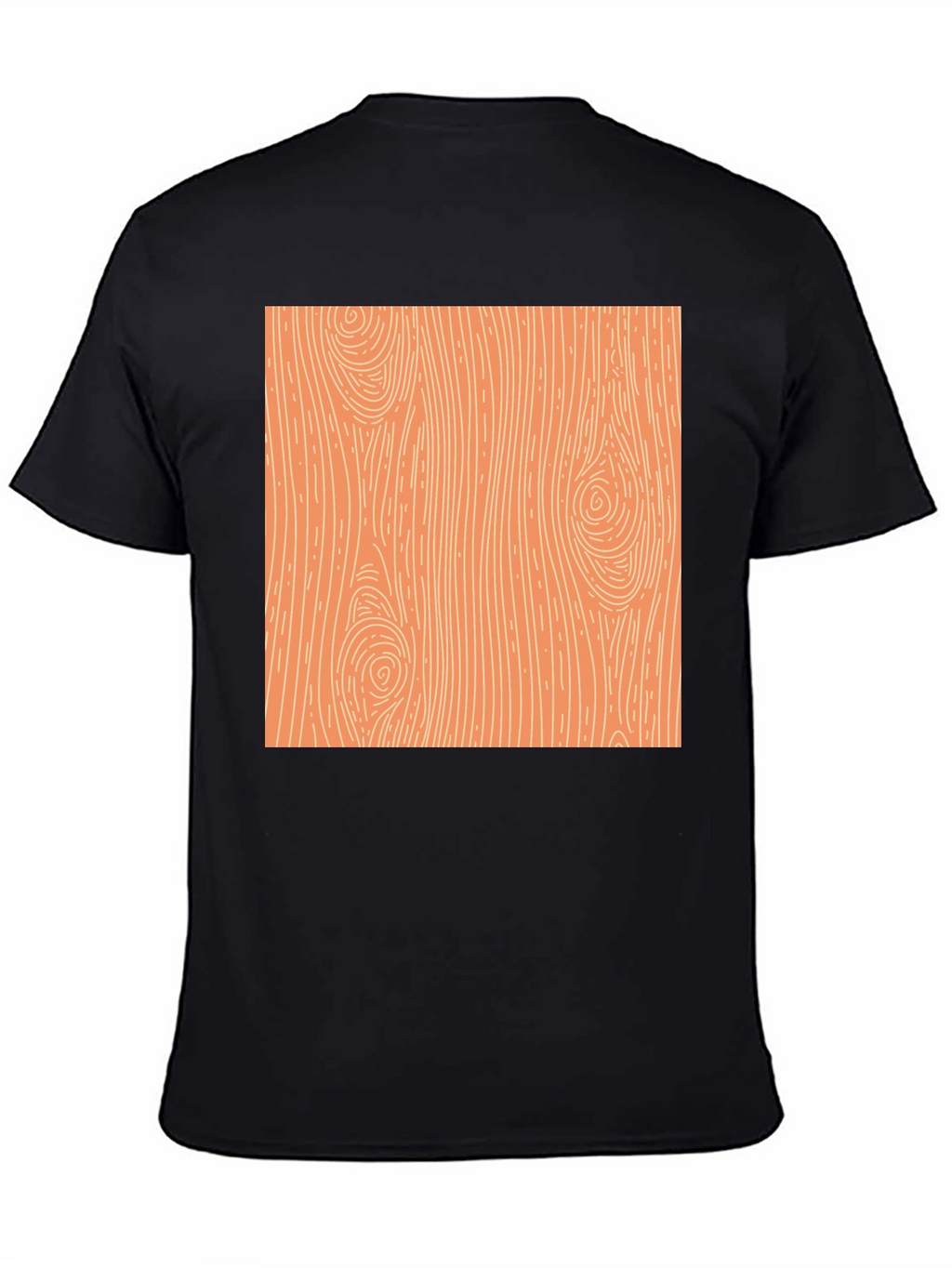 Wood Grain Graphic Print Black T-Shirt