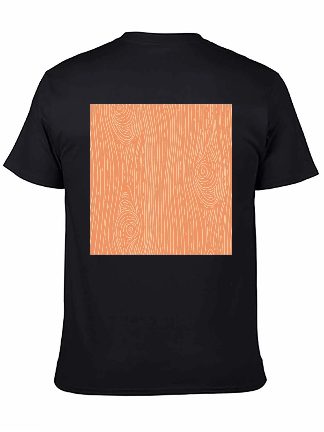 Wood Grain Graphic Print Black T-Shirt
