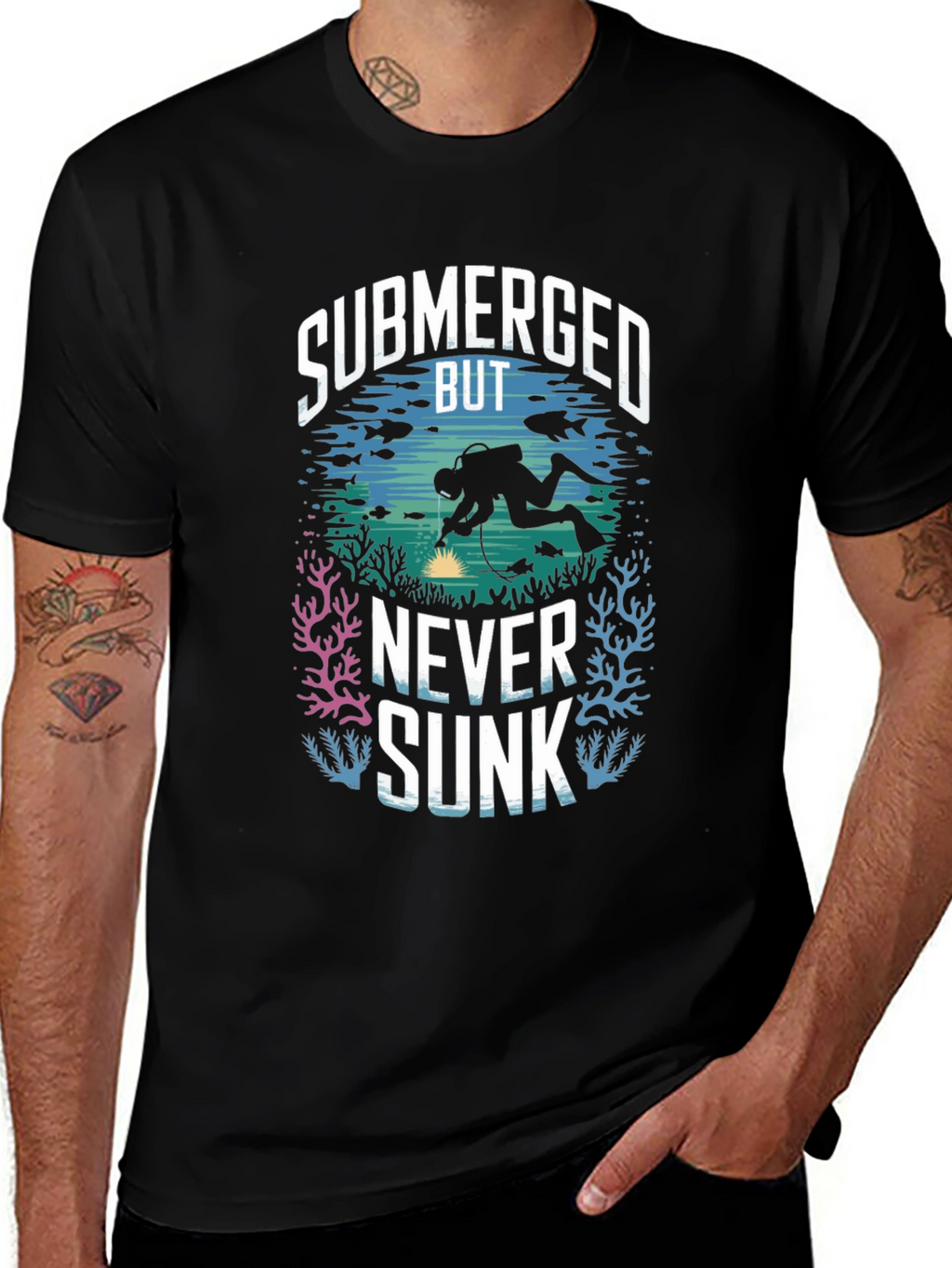 Submerged But Never Sunk Scuba Diving T-Shirt