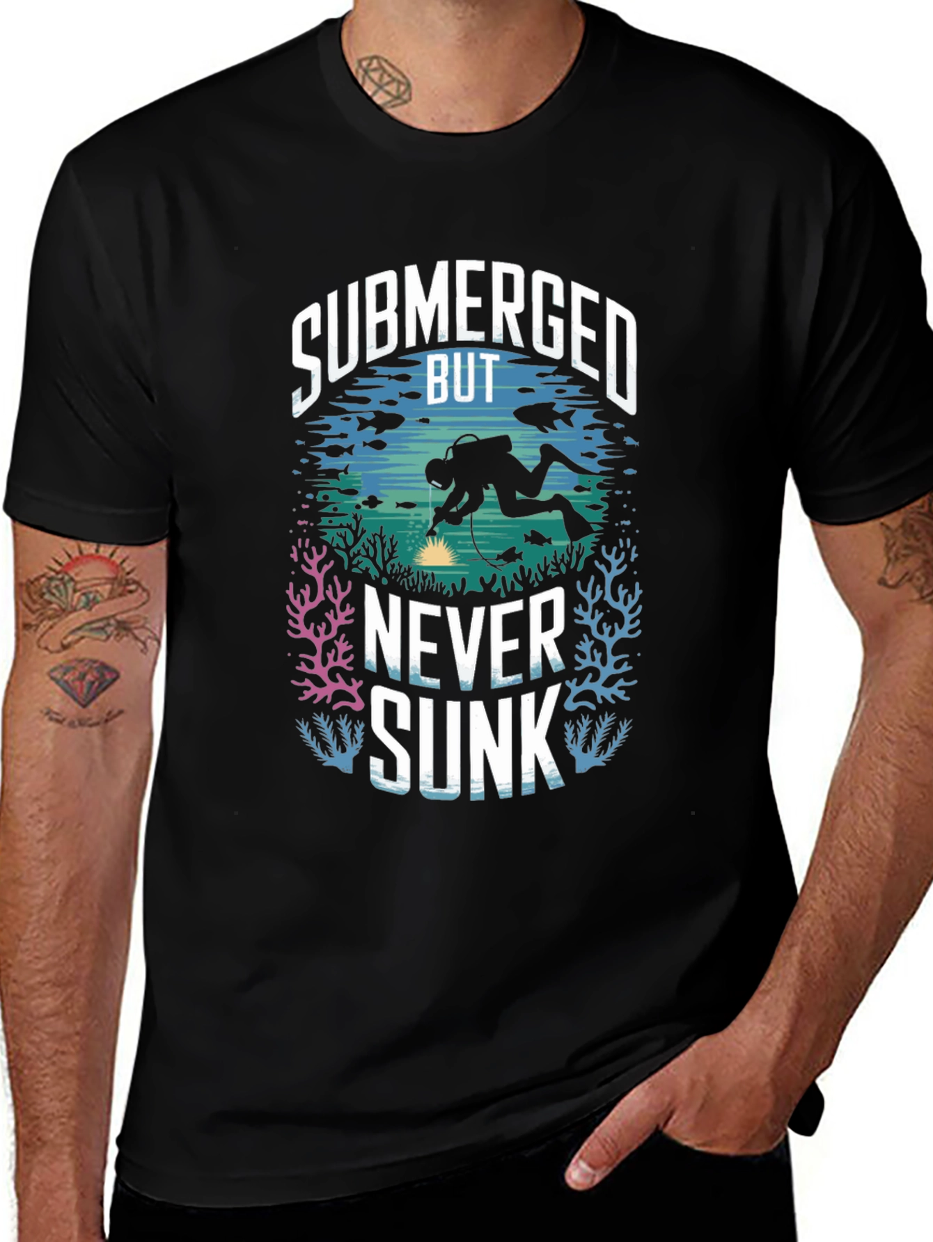 Submerged But Never Sunk Scuba Diving T-Shirt