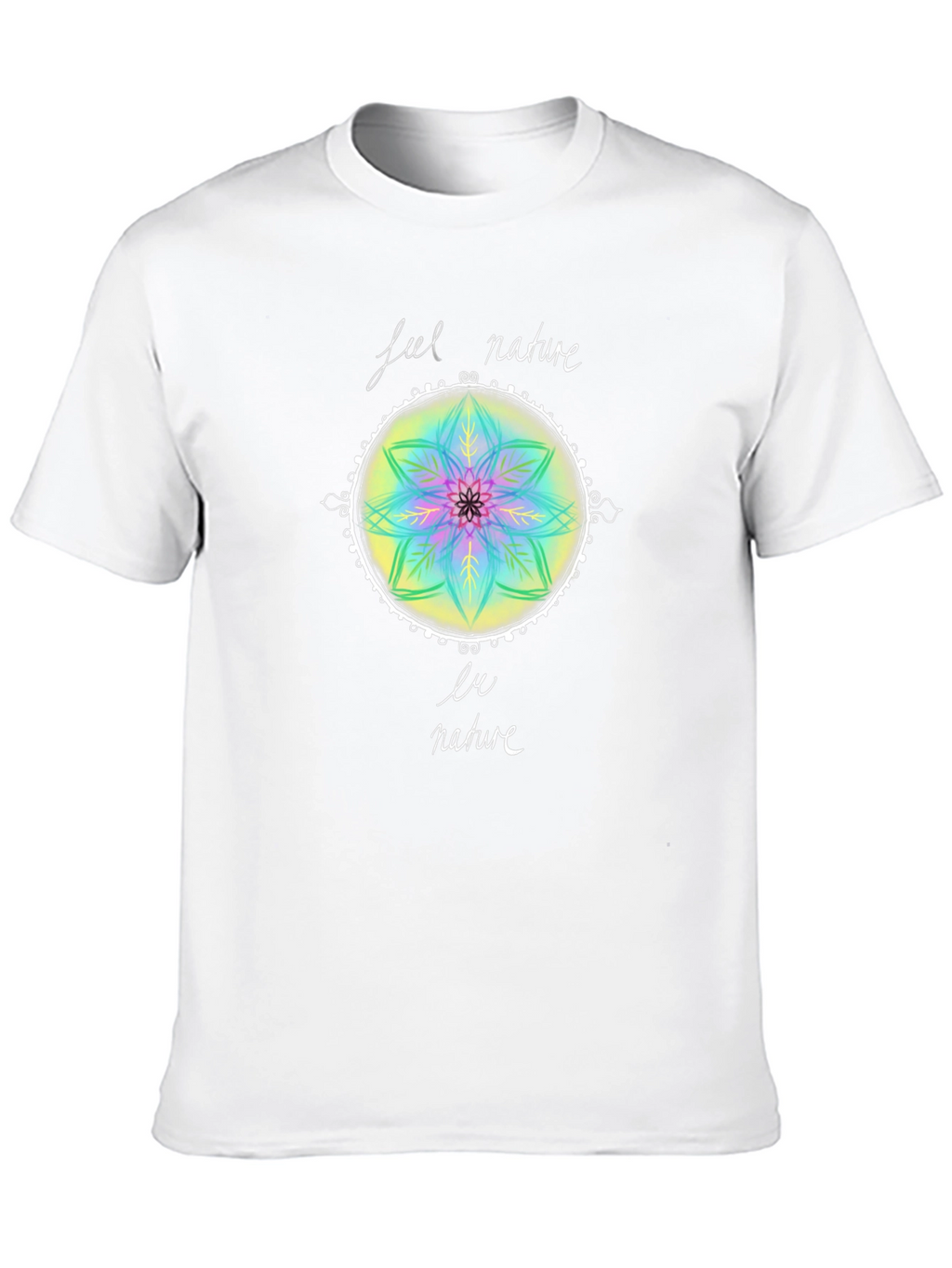 Feel Nature T-Shirt - Mandala Design Black