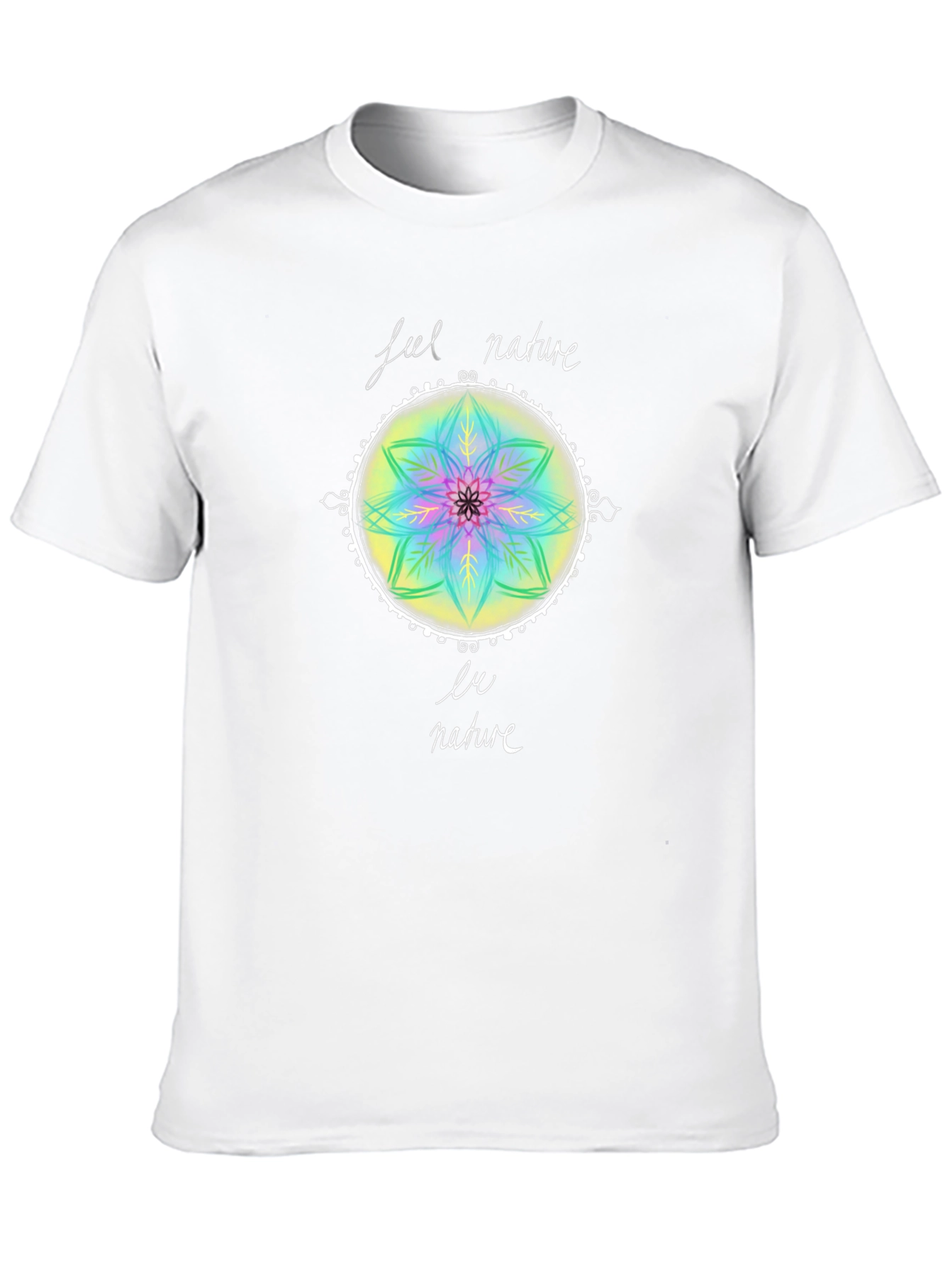 Feel Nature T-Shirt - Mandala Design Black