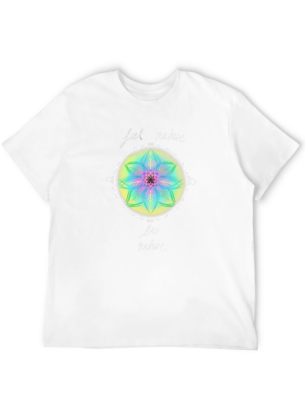 Feel Nature T-Shirt - Mandala Design Black