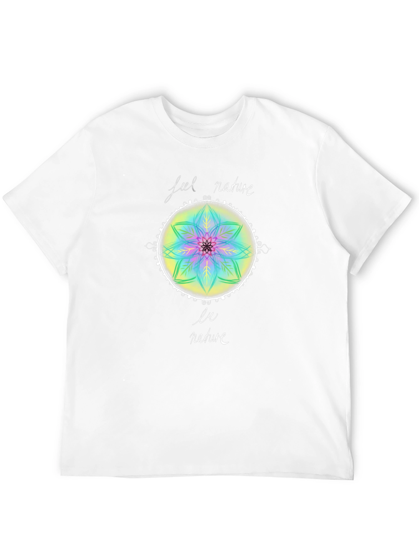 Feel Nature T-Shirt - Mandala Design Black