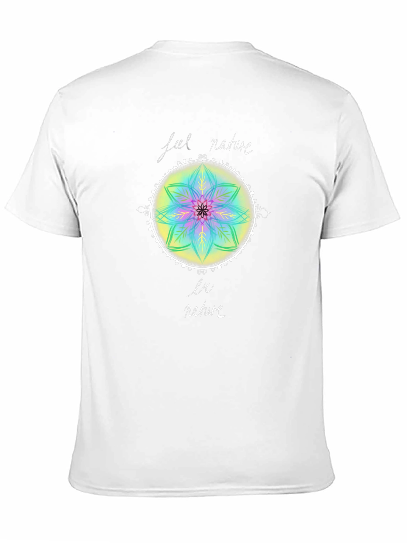 Feel Nature T-Shirt - Mandala Design Black