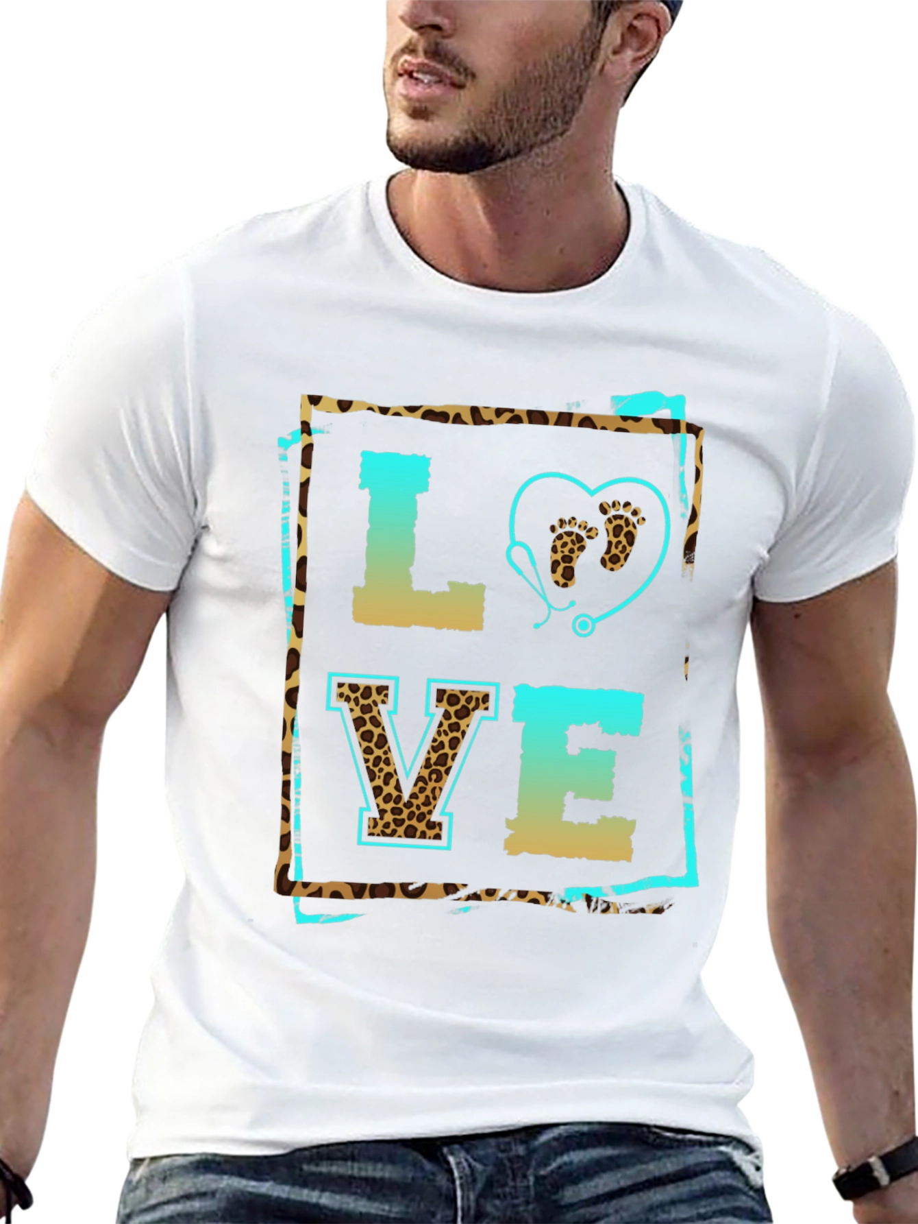 Leopard Print Love Nurse T-Shirt