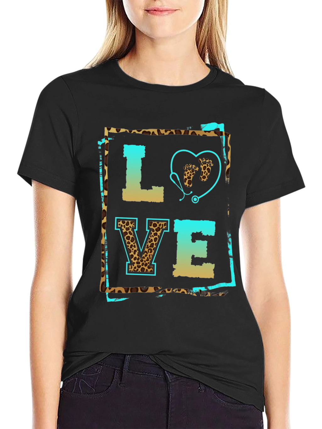 Leopard Print Love Nurse T-Shirt