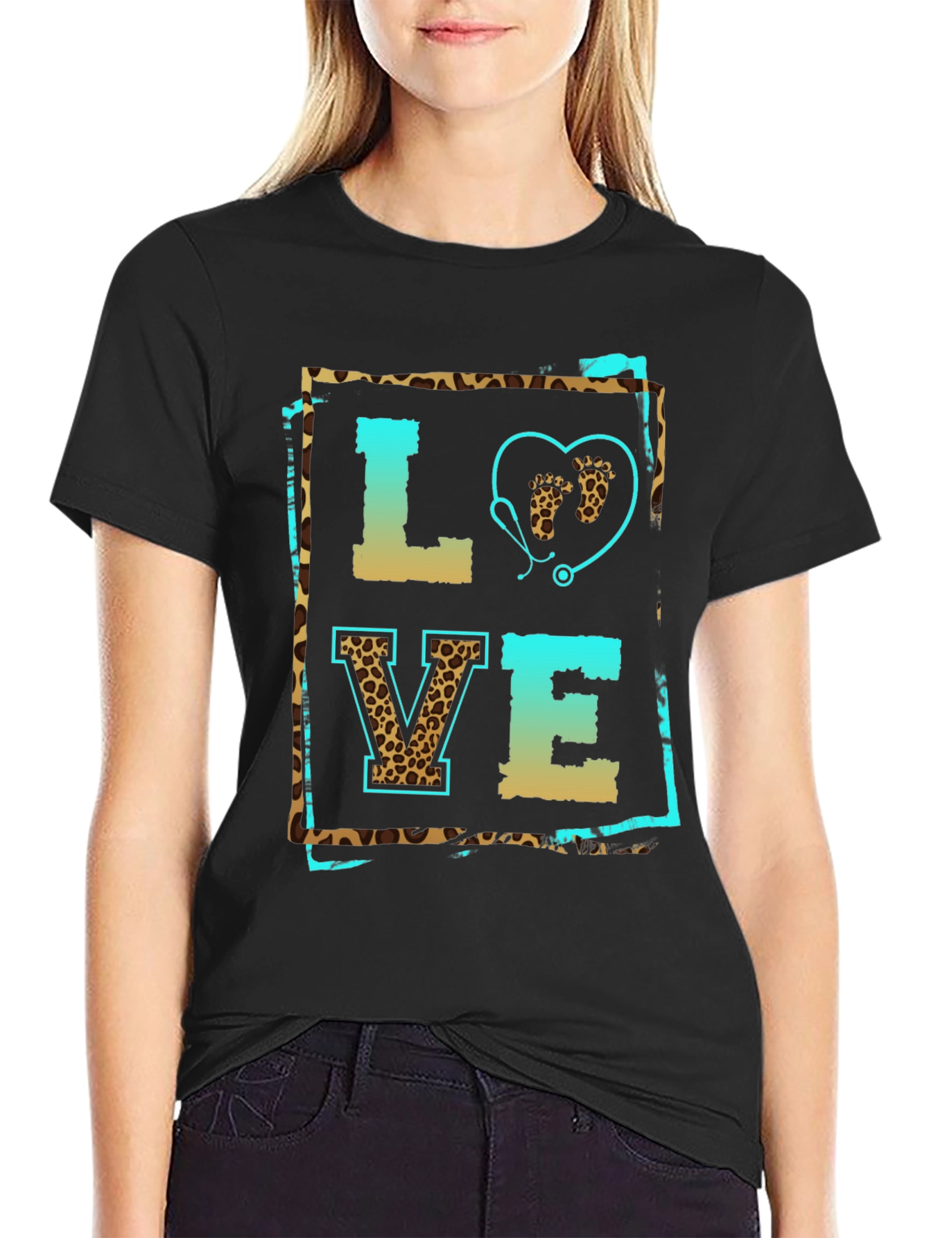 Leopard Print Love Nurse T-Shirt