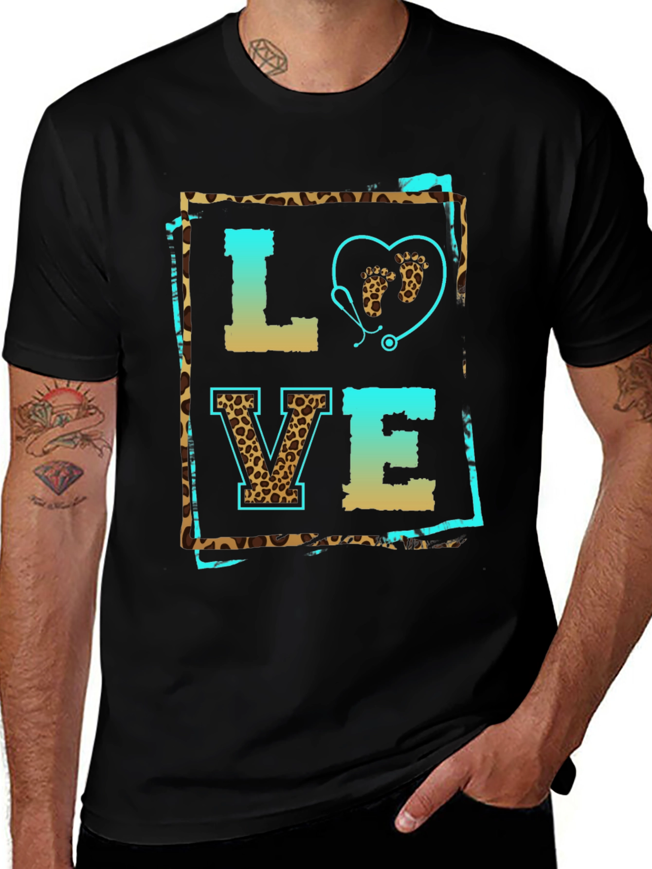 Leopard Print Love Nurse T-Shirt