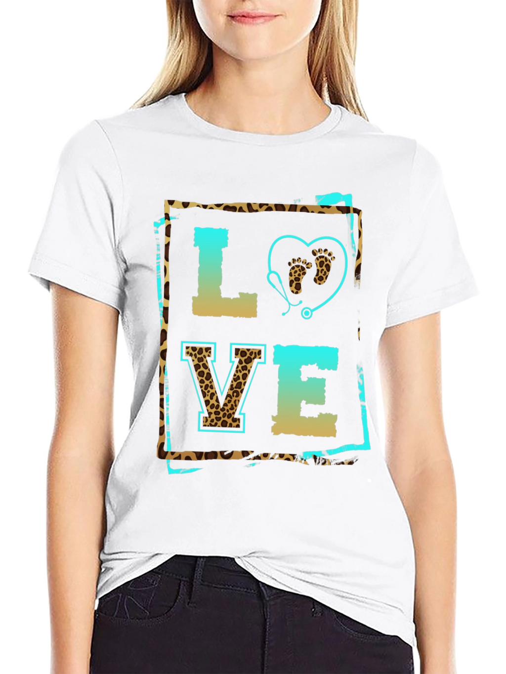 Leopard Print Love Nurse T-Shirt