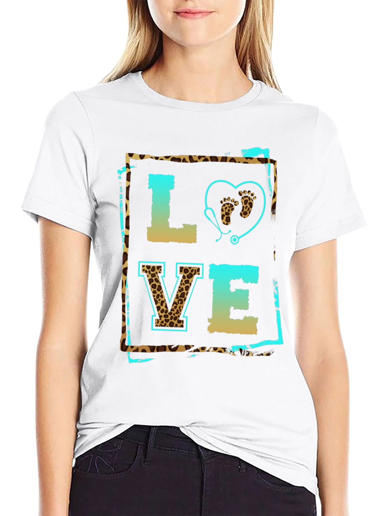 Leopard Print Love Nurse T-Shirt