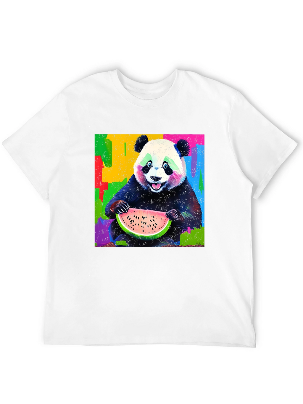 Panda Eating Watermelon Graphic T-Shirt