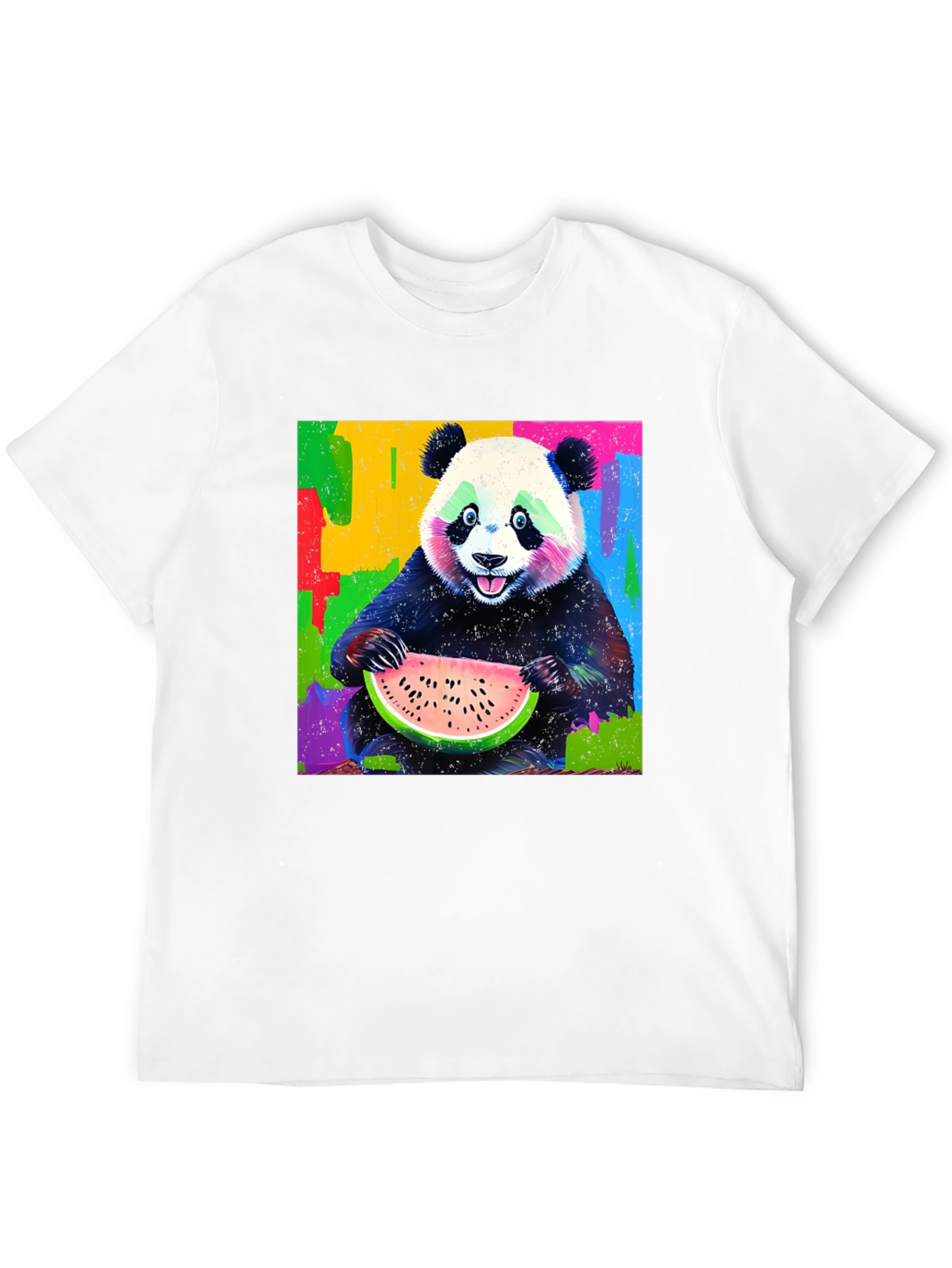 Panda Eating Watermelon Graphic T-Shirt